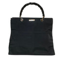 Gucci Bamboo Black Fabric Handbag (Pre-Owned)