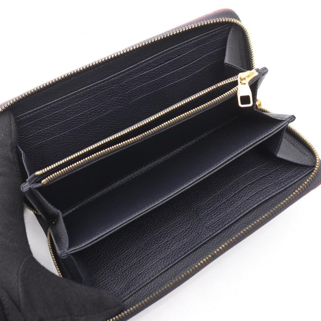 Louis Vuitton Marine Rouge Navy Red Color Monogram Empreinte Long Wallet