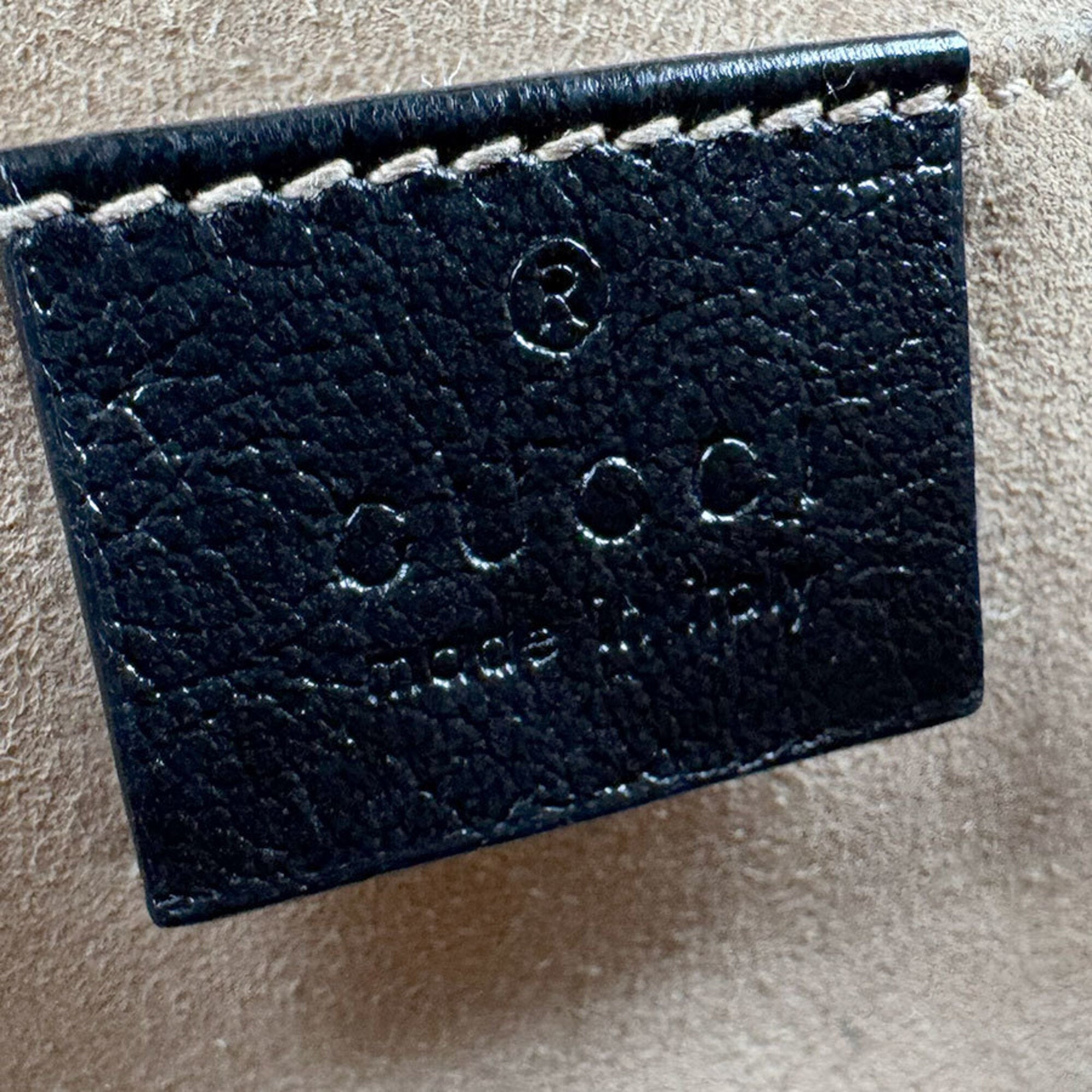 Gucci Black Brown Gg Canvas Leather Shoulder Bag (Pre-Owned)