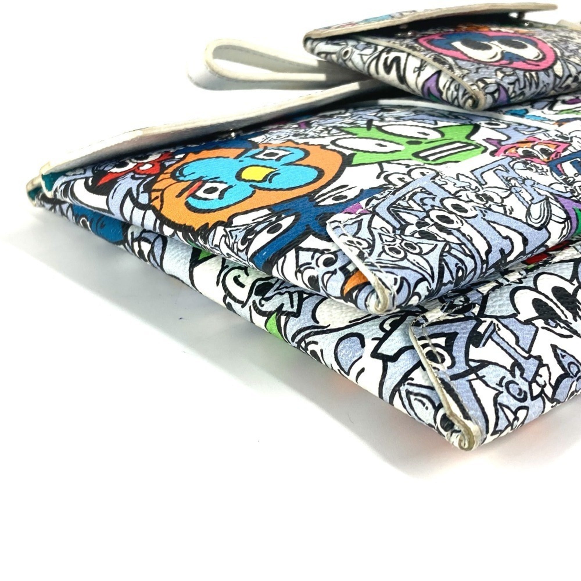 Louis Vuitton Multi-Color Canvas Leather Clutch Bag