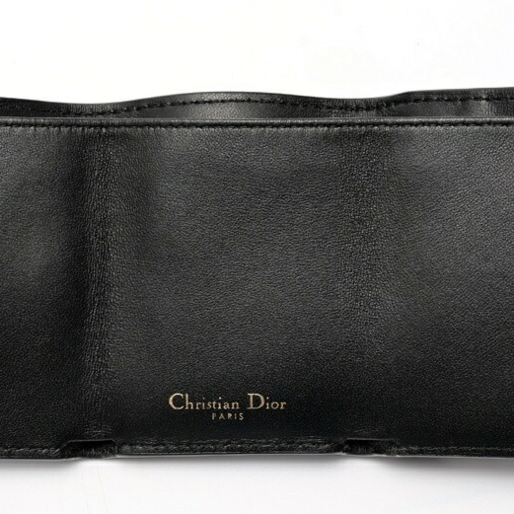 Christian Dior Black Leather Wallet (Tri-Fold) (Pre-Owned)
