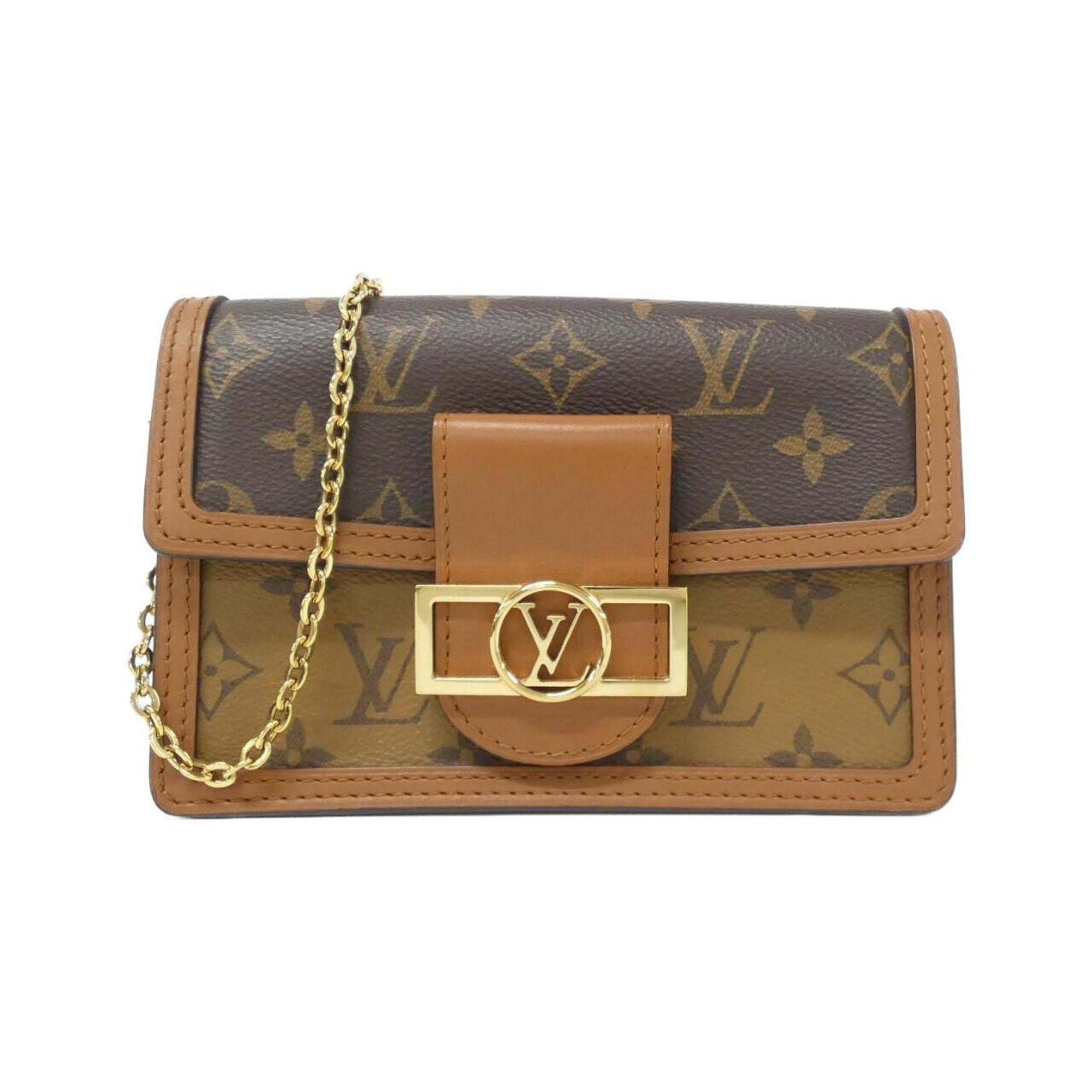 Louis Vuitton Marron Coated Canvas Chain/Shoulder Wallet