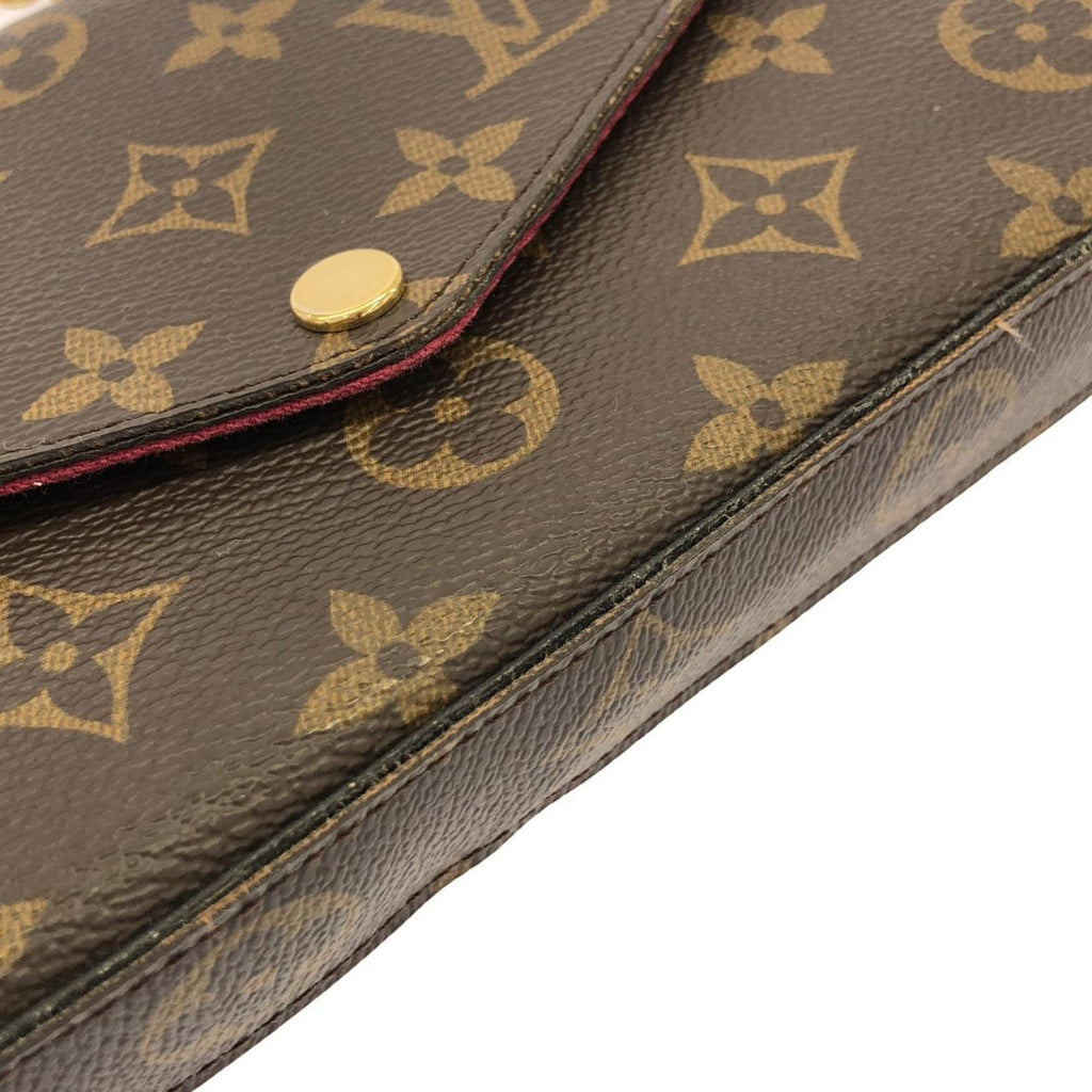 Louis Vuitton Monogram Marron Coated Canvas Pochette Shoulder Bag