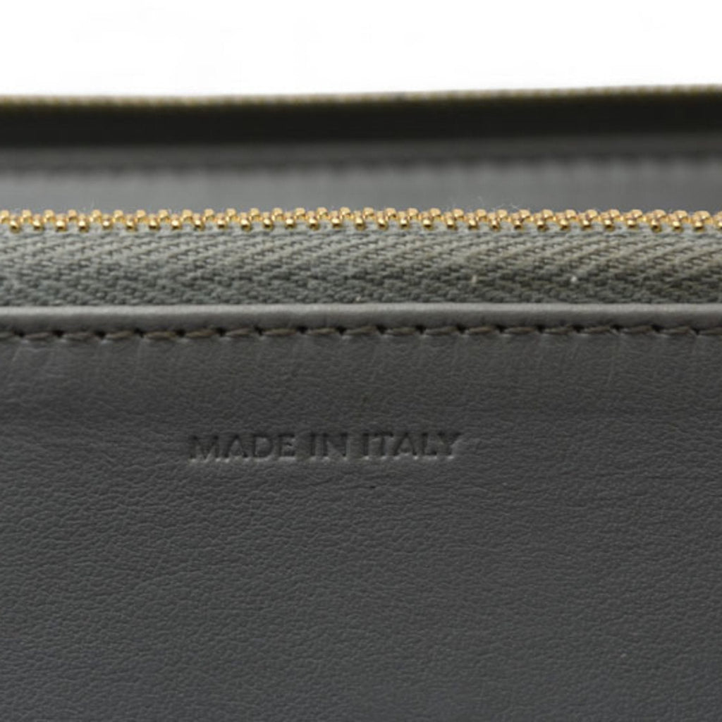 Celine Gray Leather Long Wallet (Bi-Fold)