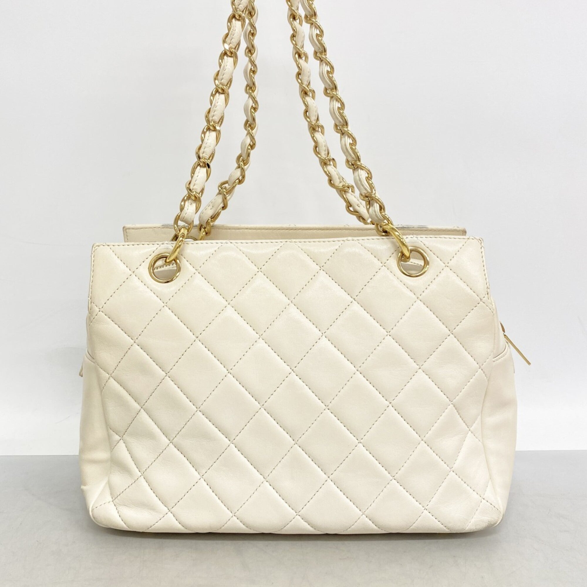 Chanel Ivory Leather Tote Bag