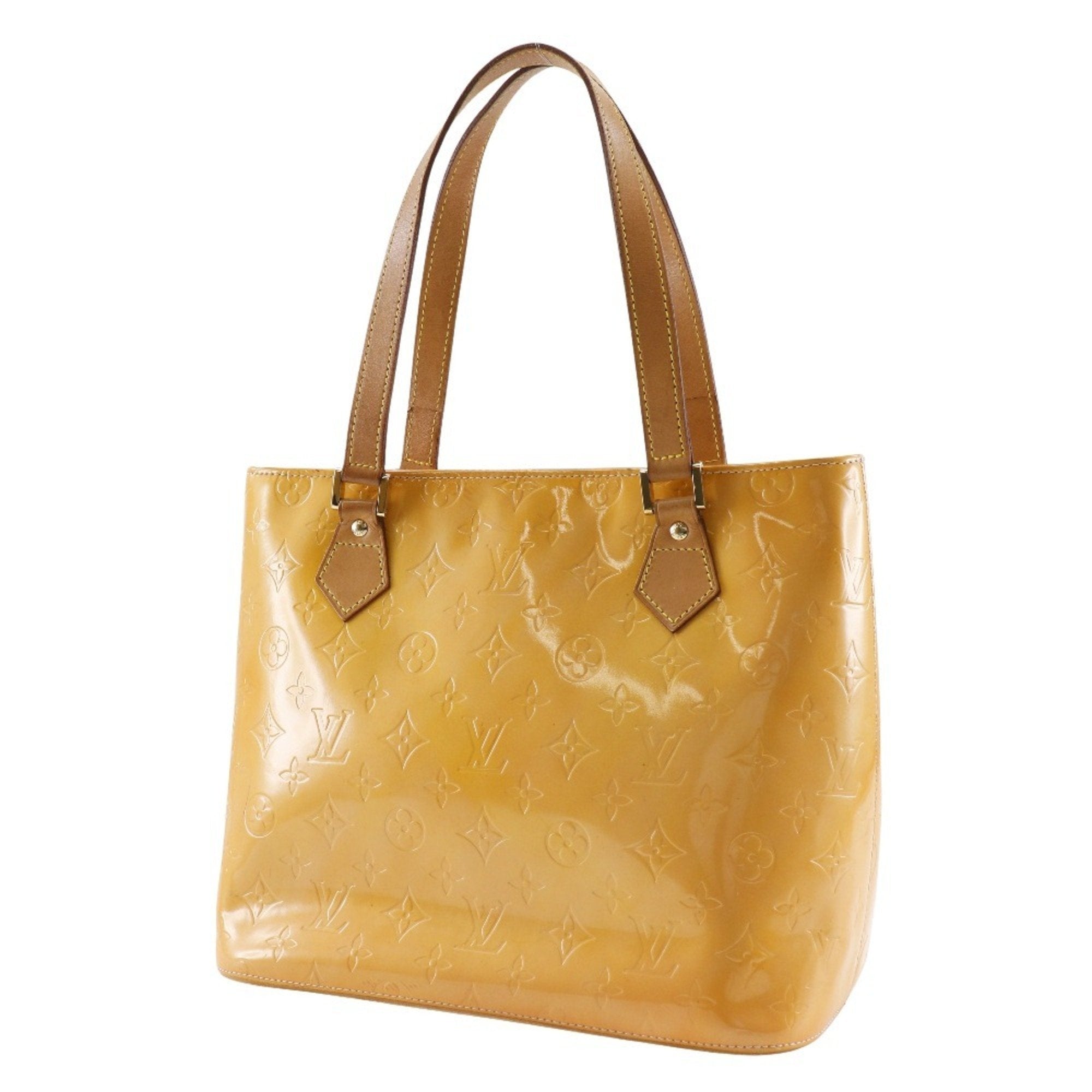Louis Vuitton Rose Yellow Monogram Vernis Tote Bag