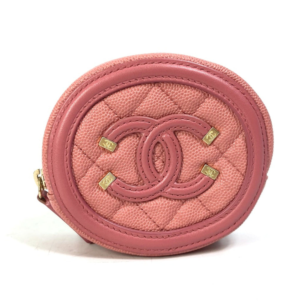 Chanel Pink Leather Coin Purse/Coin Case