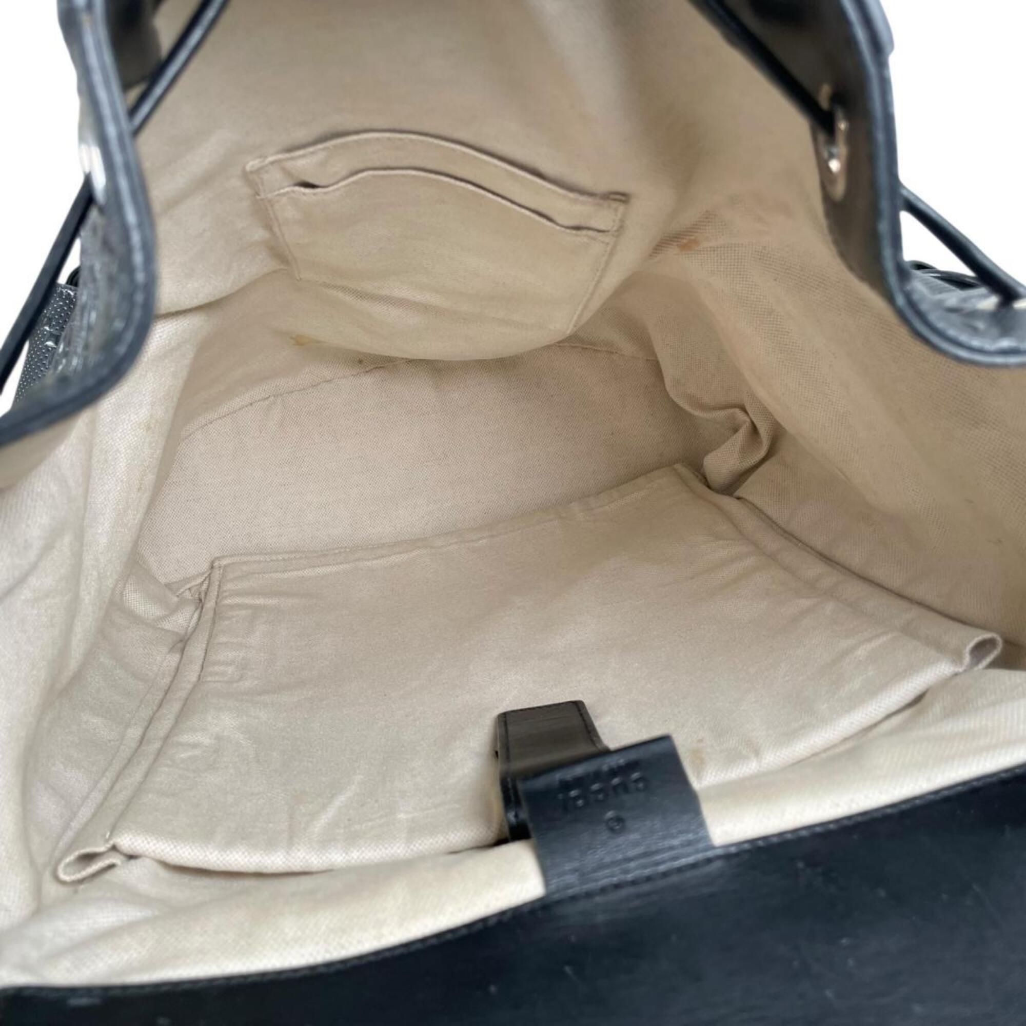 Gucci Black Leather Backpack (Pre-Owned)