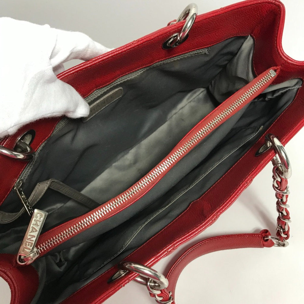 Chanel Red Leather Tote Bag