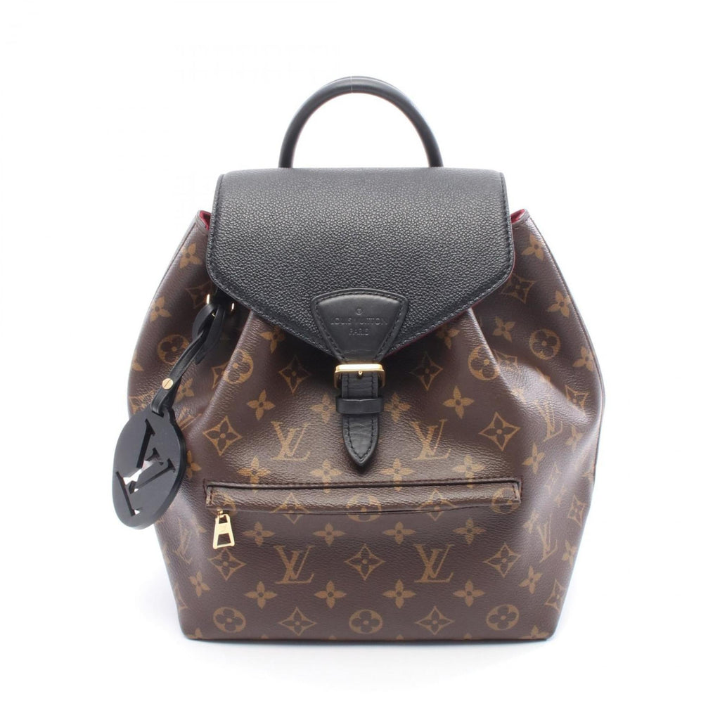 Louis Vuitton Black Brown Noir Coated Canvas Leather Backpack