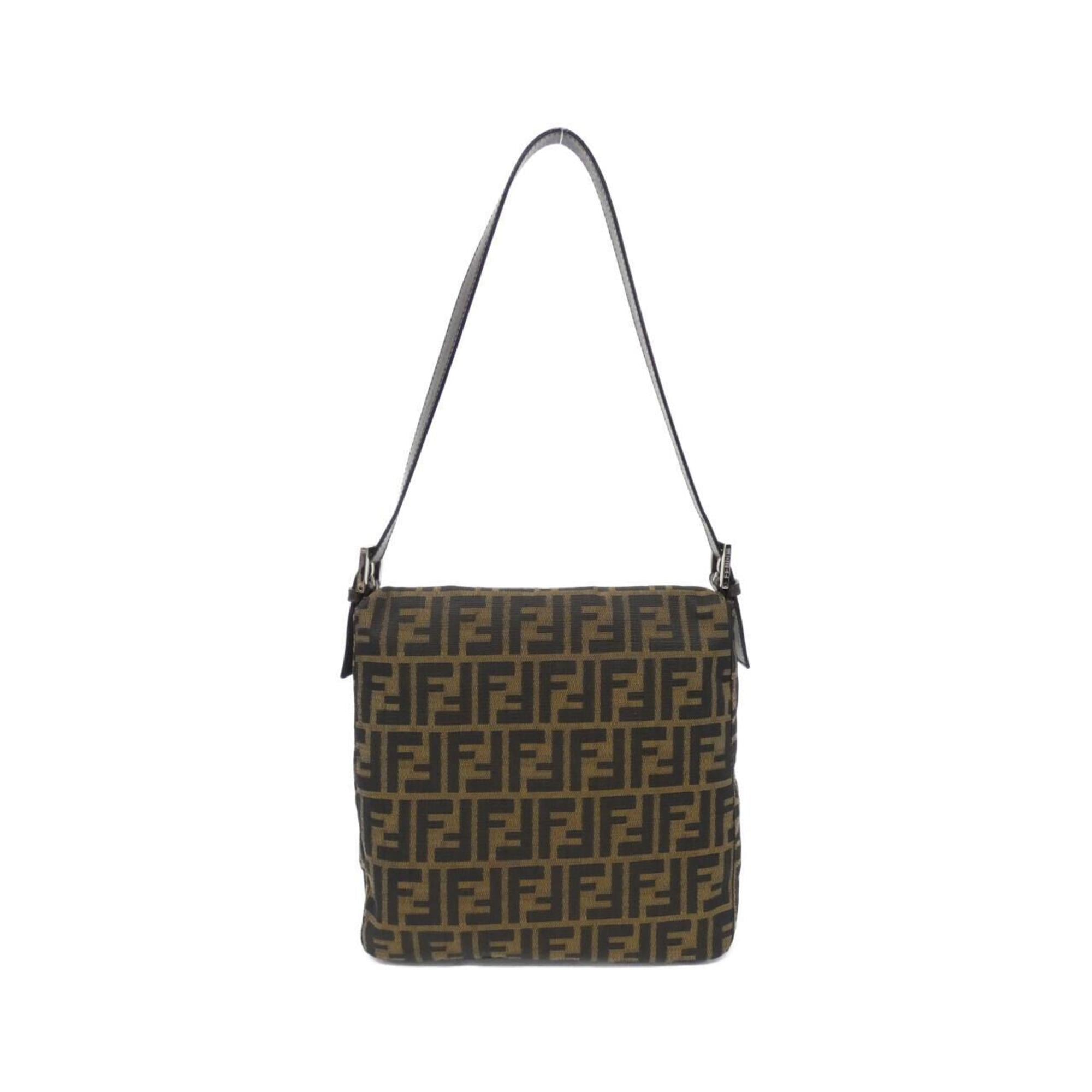 Fendi Baguette Brown Canvas Shoulder Bag