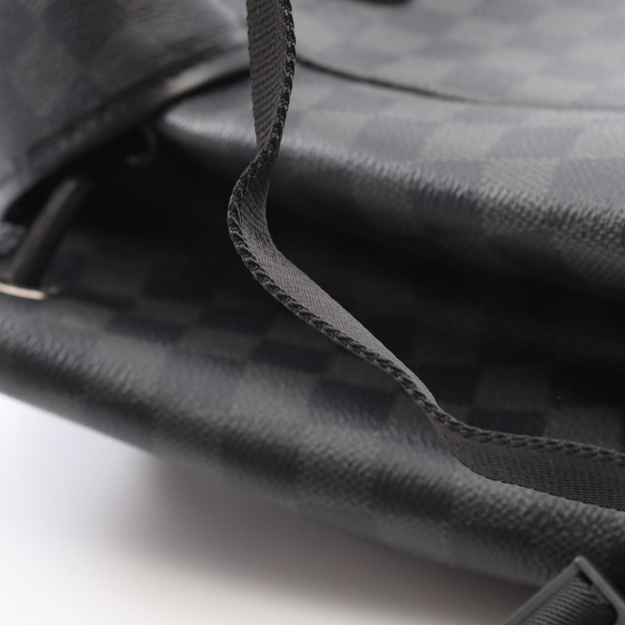 Louis Vuitton Black Coated Canvas Leather Backpack