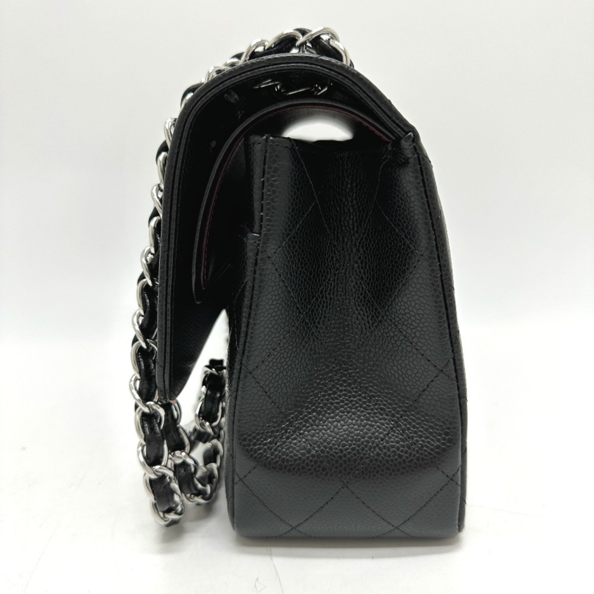 Chanel Black Grained Calfskin Shoulder Bag