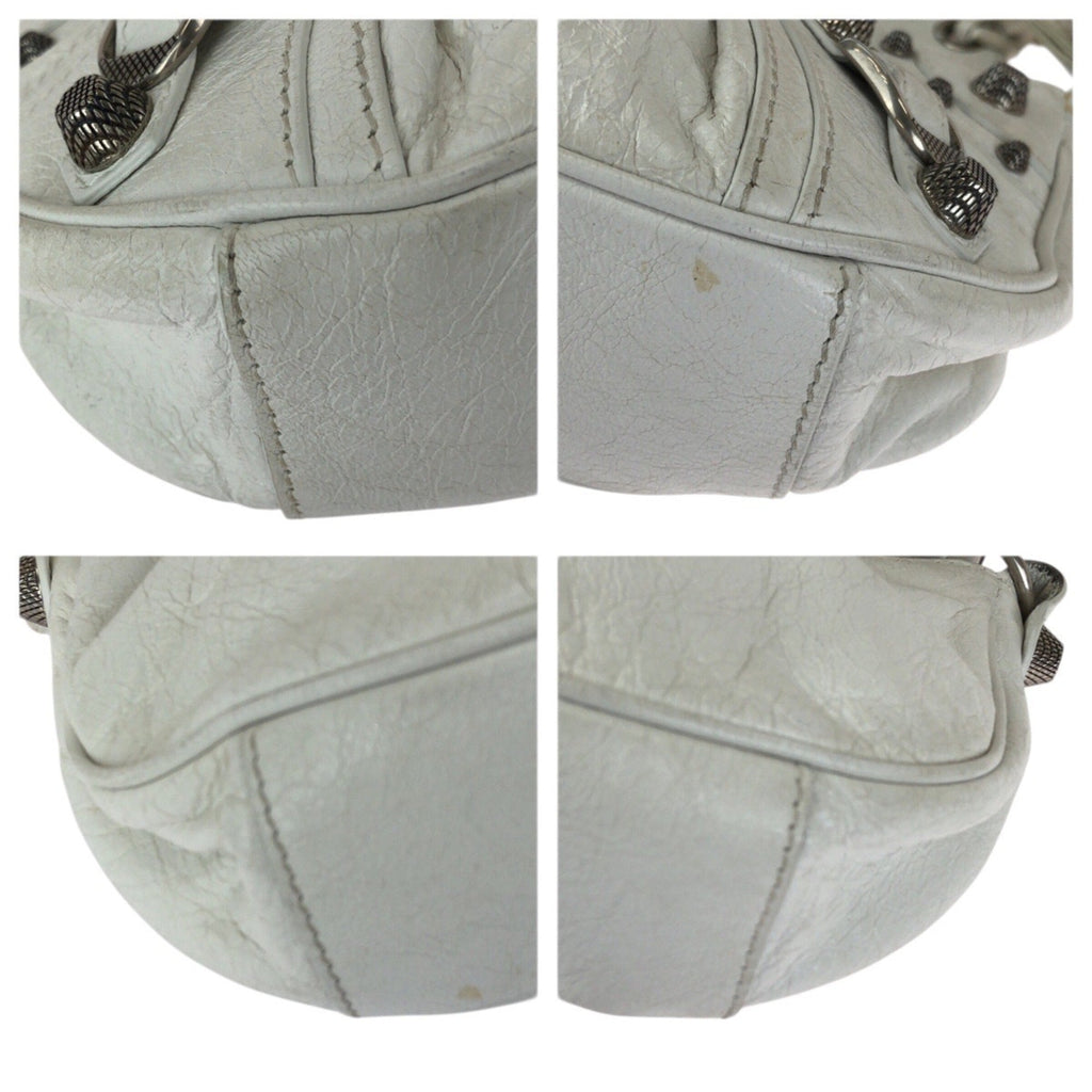 Balenciaga White Leather Pochette Shoulder