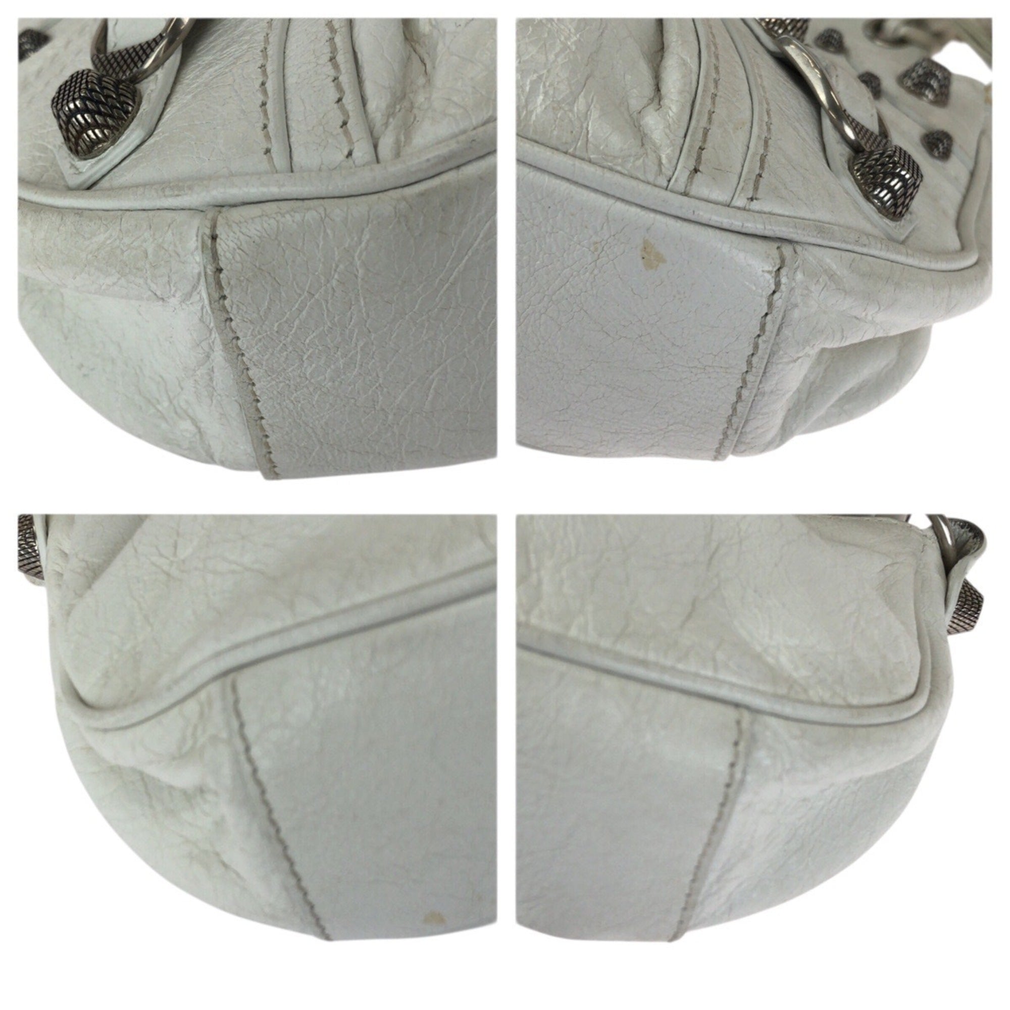 Balenciaga White Leather Pochette Shoulder