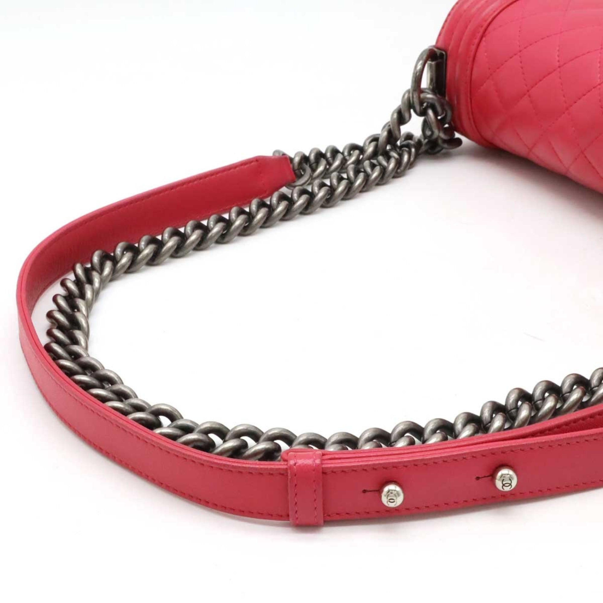 Chanel Pink Grained Calfskin Shoulder Bag