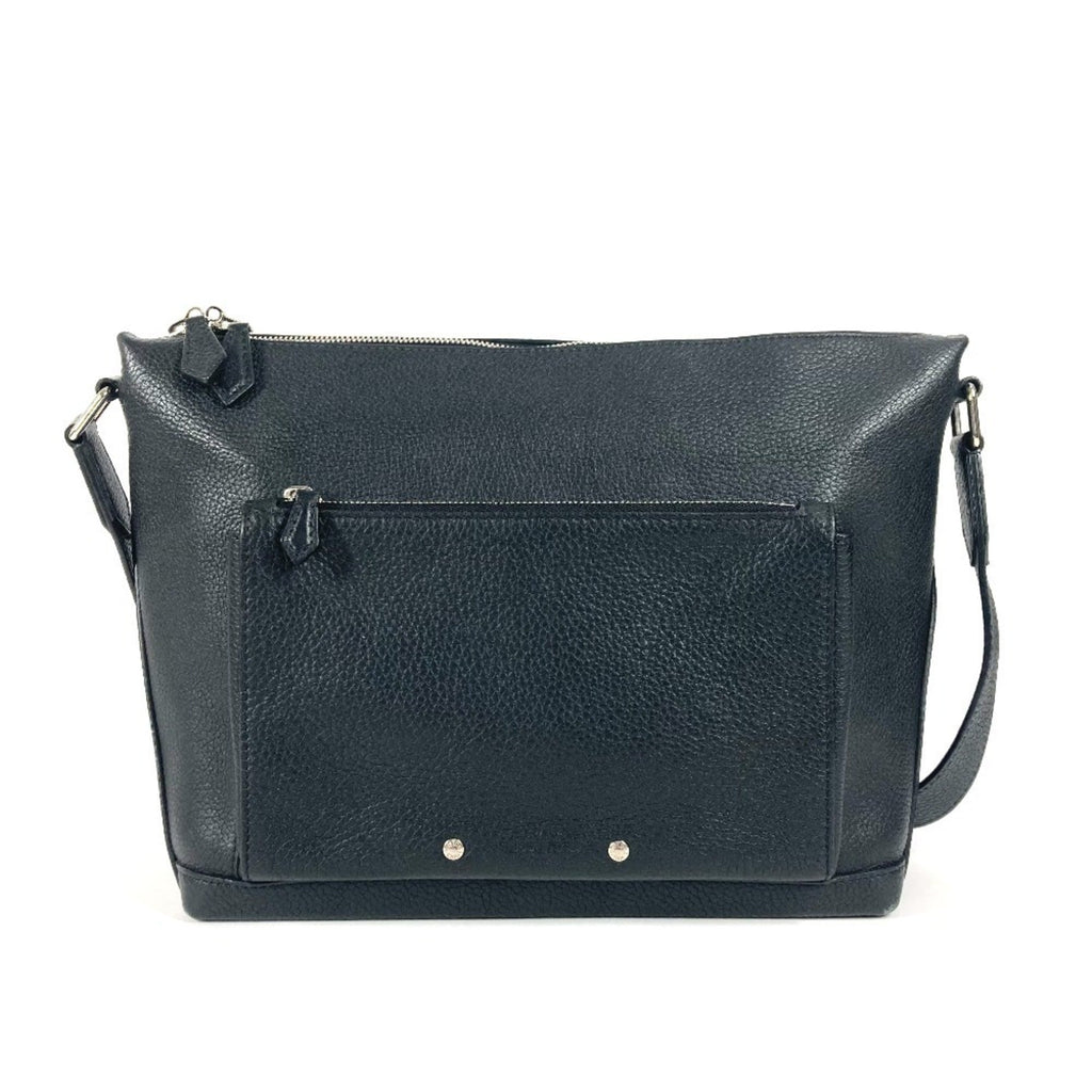 Louis Vuitton Black Noir Leather Messenger Bag Shoulder Bag