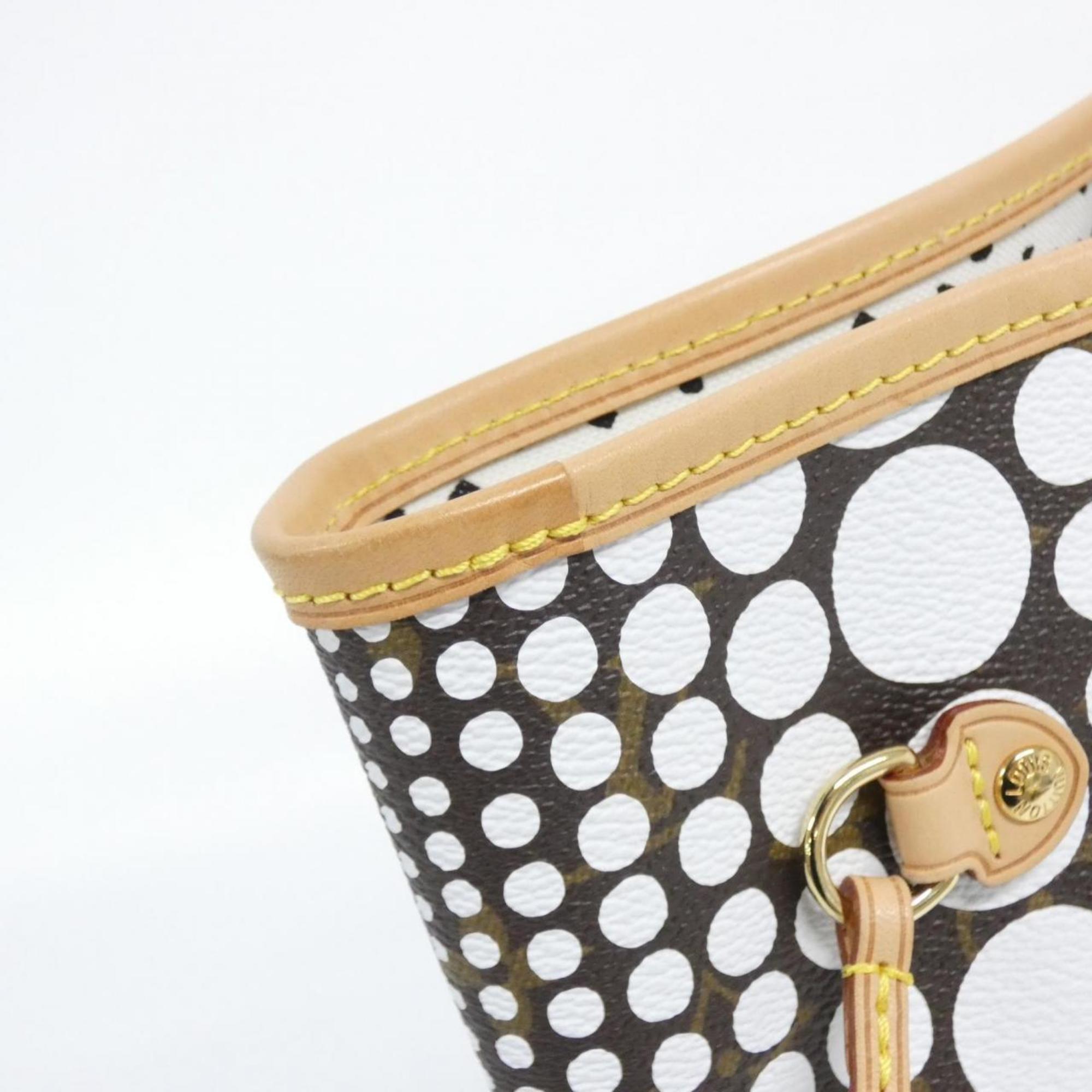 Louis Vuitton Blanc Brown White Coated Canvas Handbag