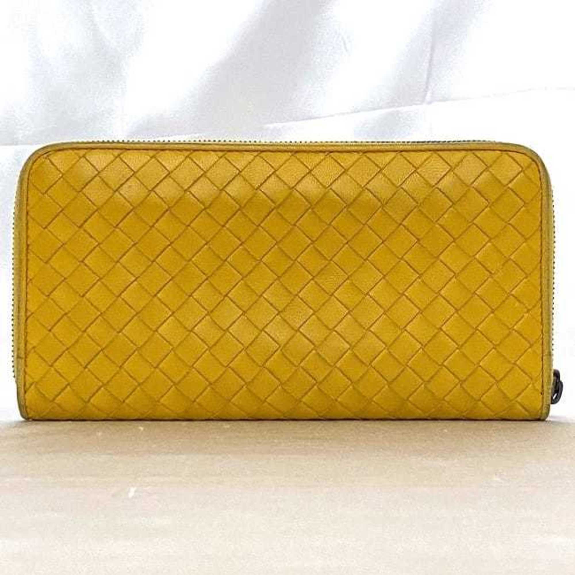Bottega Veneta Yellow Leather Long Wallet (Bi-Fold)