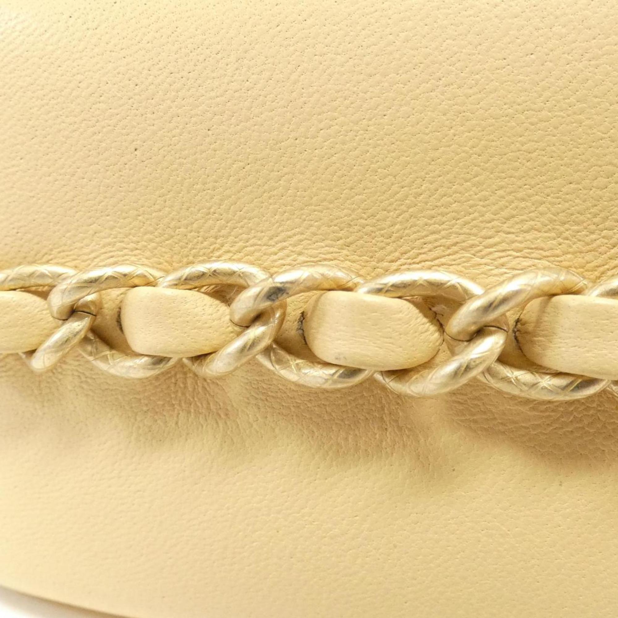 Chanel Beige Leather Shoulder Bag