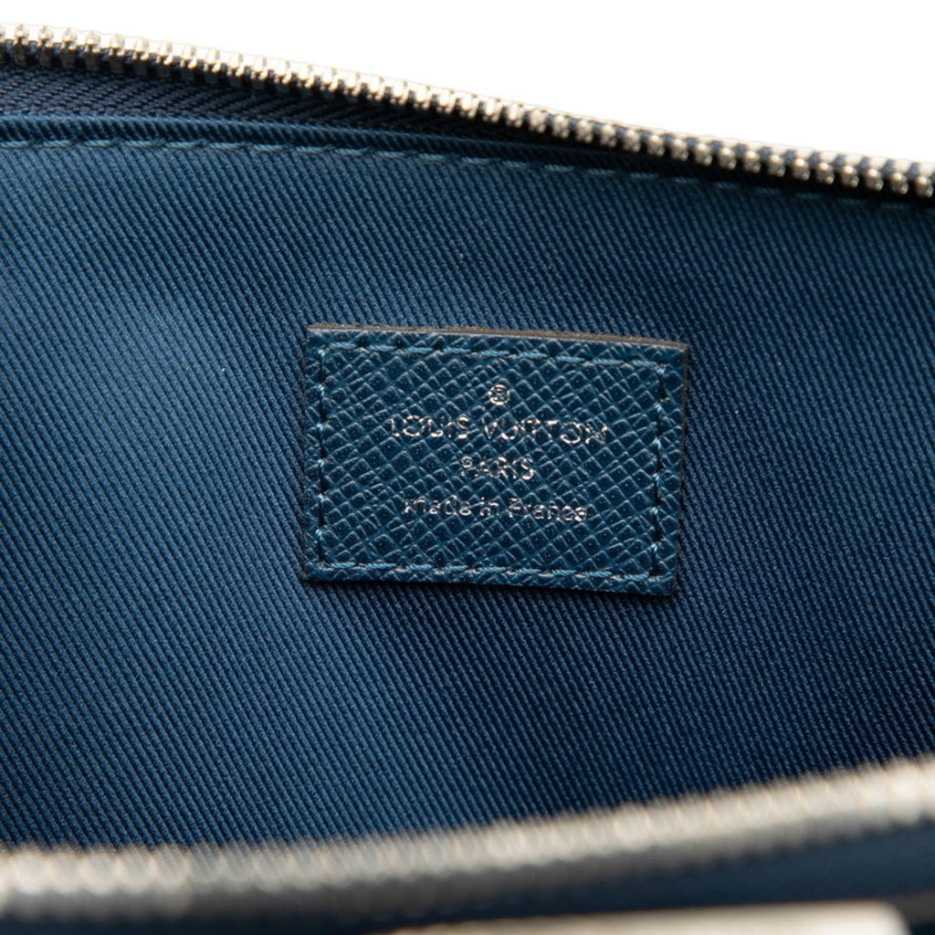 Louis Vuitton Navy Navy Blue Leather Handbag Tote Bag