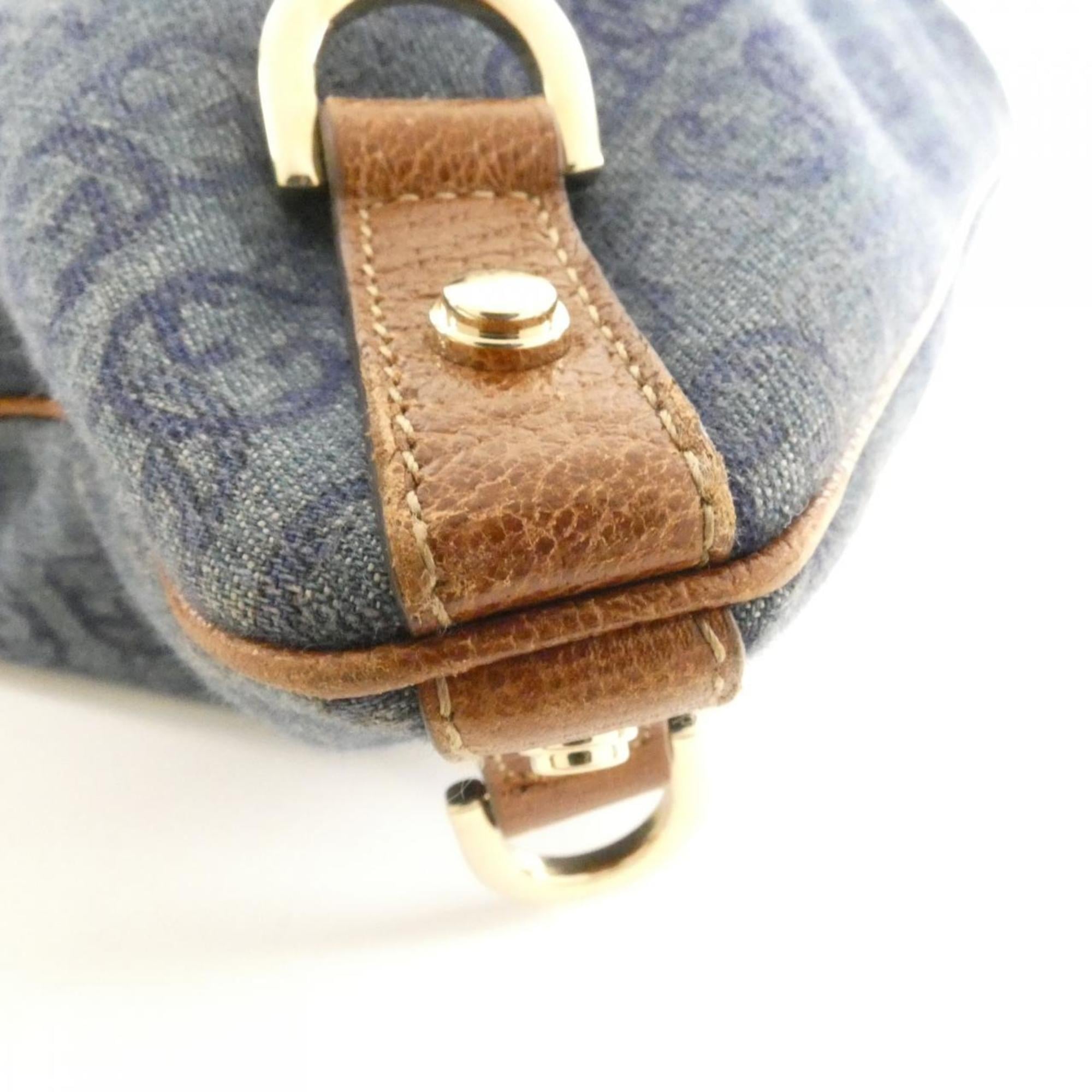 Gucci Dark Blue Canvas Shoulder Bag (Pre-Owned)