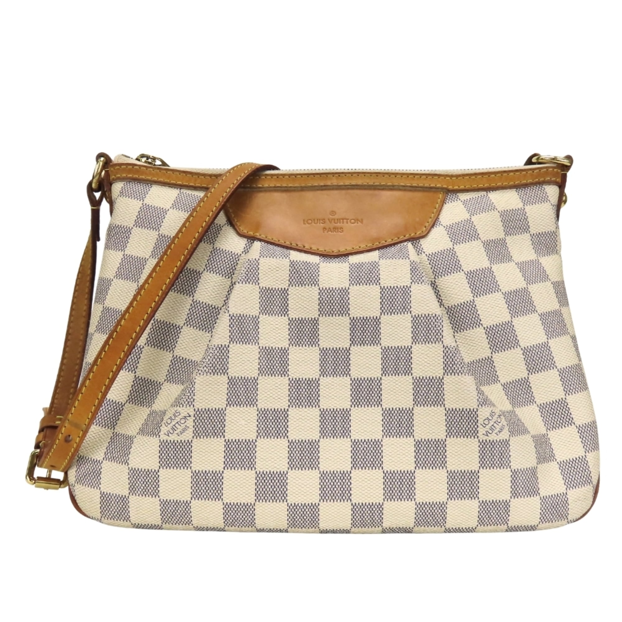 Louis Vuitton White Damier Azur Leather Shoulder Bag