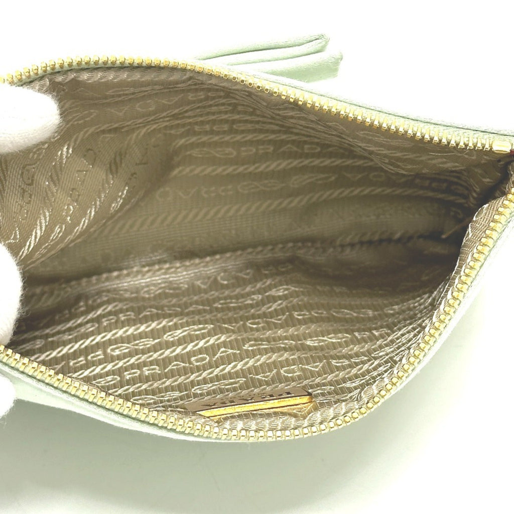 Prada Green Satin Clutch Bag