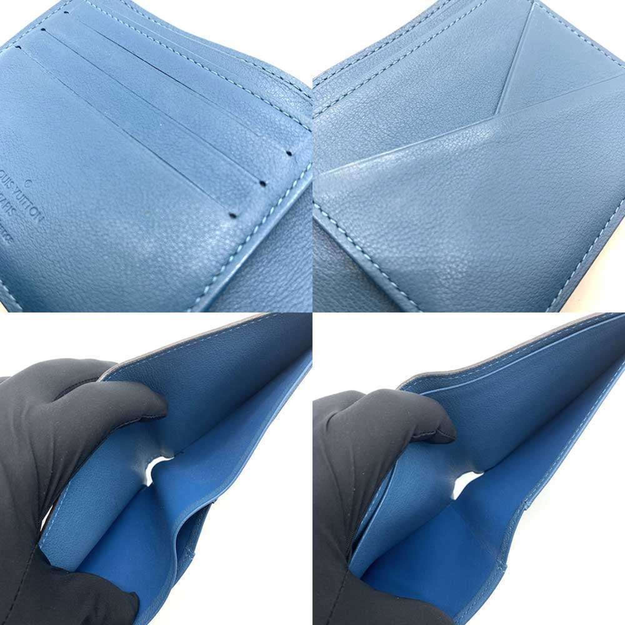 Louis Vuitton Taurillon Blue Leather Wallet