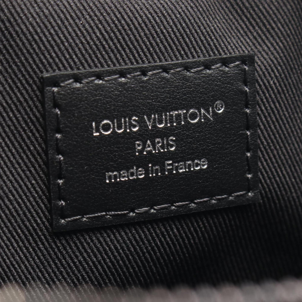 Louis Vuitton Black Gray Coated Canvas Leather Shoulder Bag