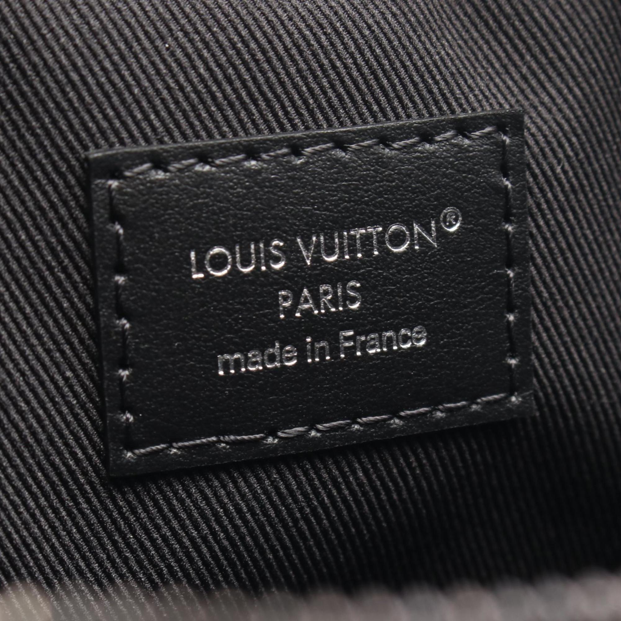 Louis Vuitton Black Gray Coated Canvas Leather Shoulder Bag