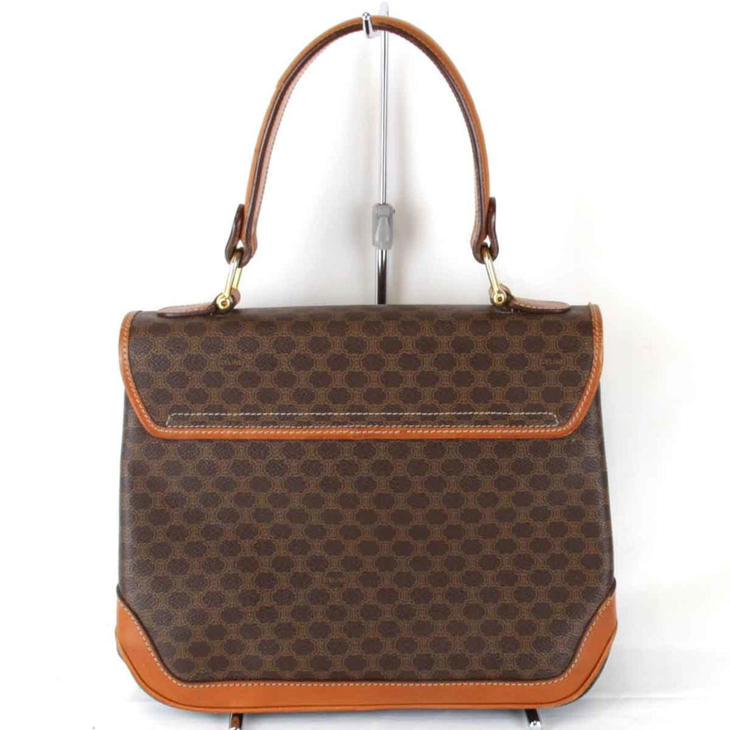 Celine Brown Leather Pvc Handbag