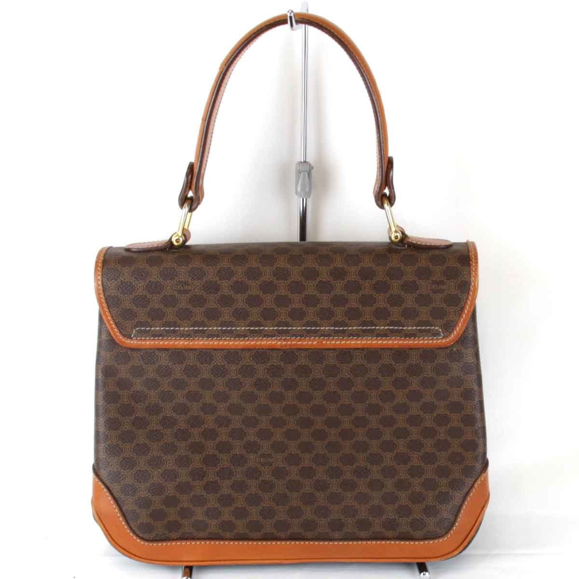 Celine Brown Leather Pvc Handbag