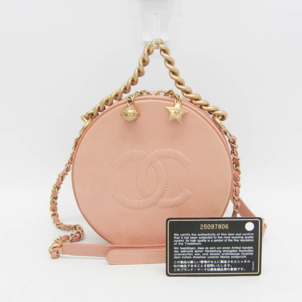 Chanel Round As Earth Crossbody Bag Glazed Calfskin Pink Leather Shoulder Bag Bag