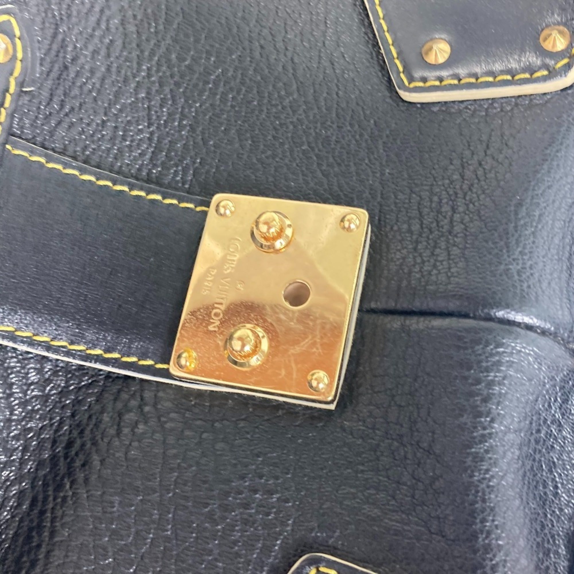 Louis Vuitton Black Noir Suhali Leather Handbag