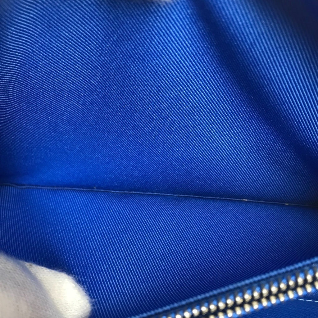 Louis Vuitton Blue White Leather Clutch Bag Pochette Shoulder Bag