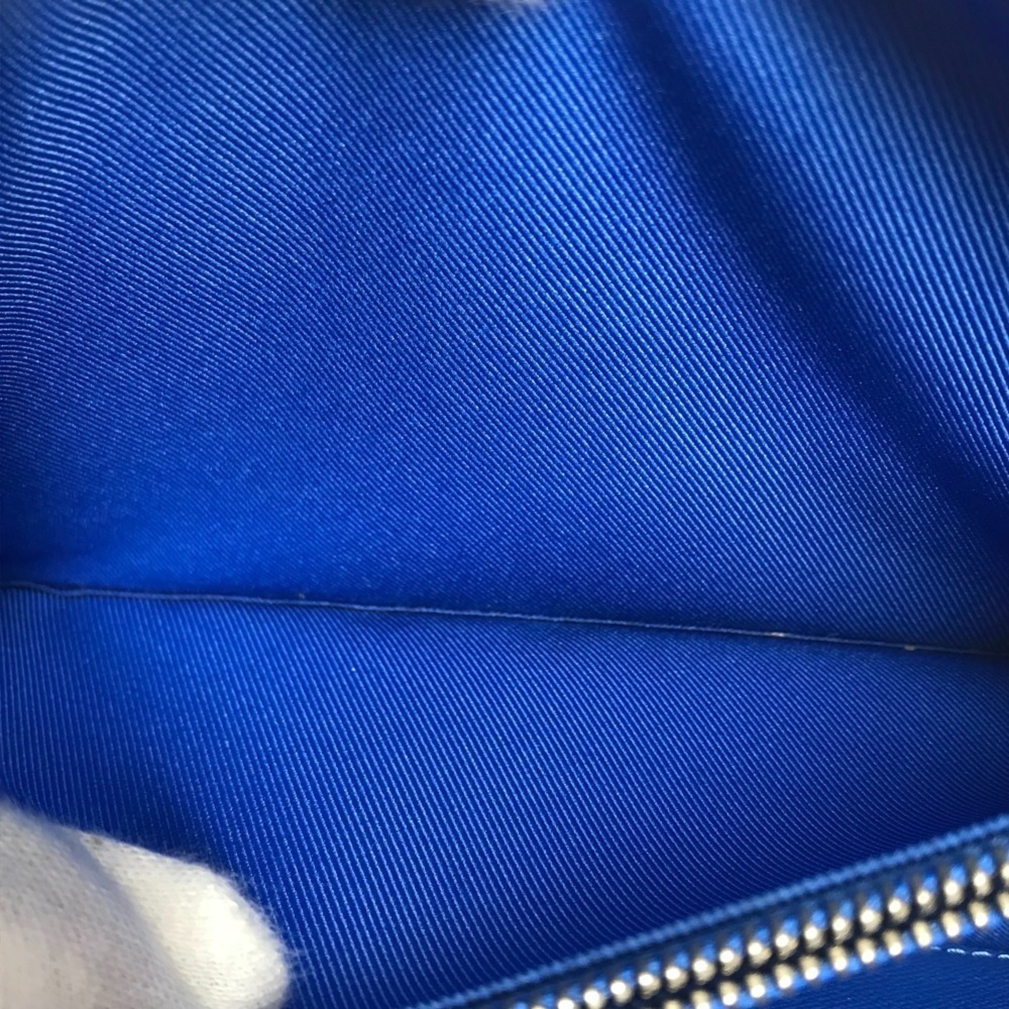 Louis Vuitton Blue White Leather Clutch Bag Pochette Shoulder Bag