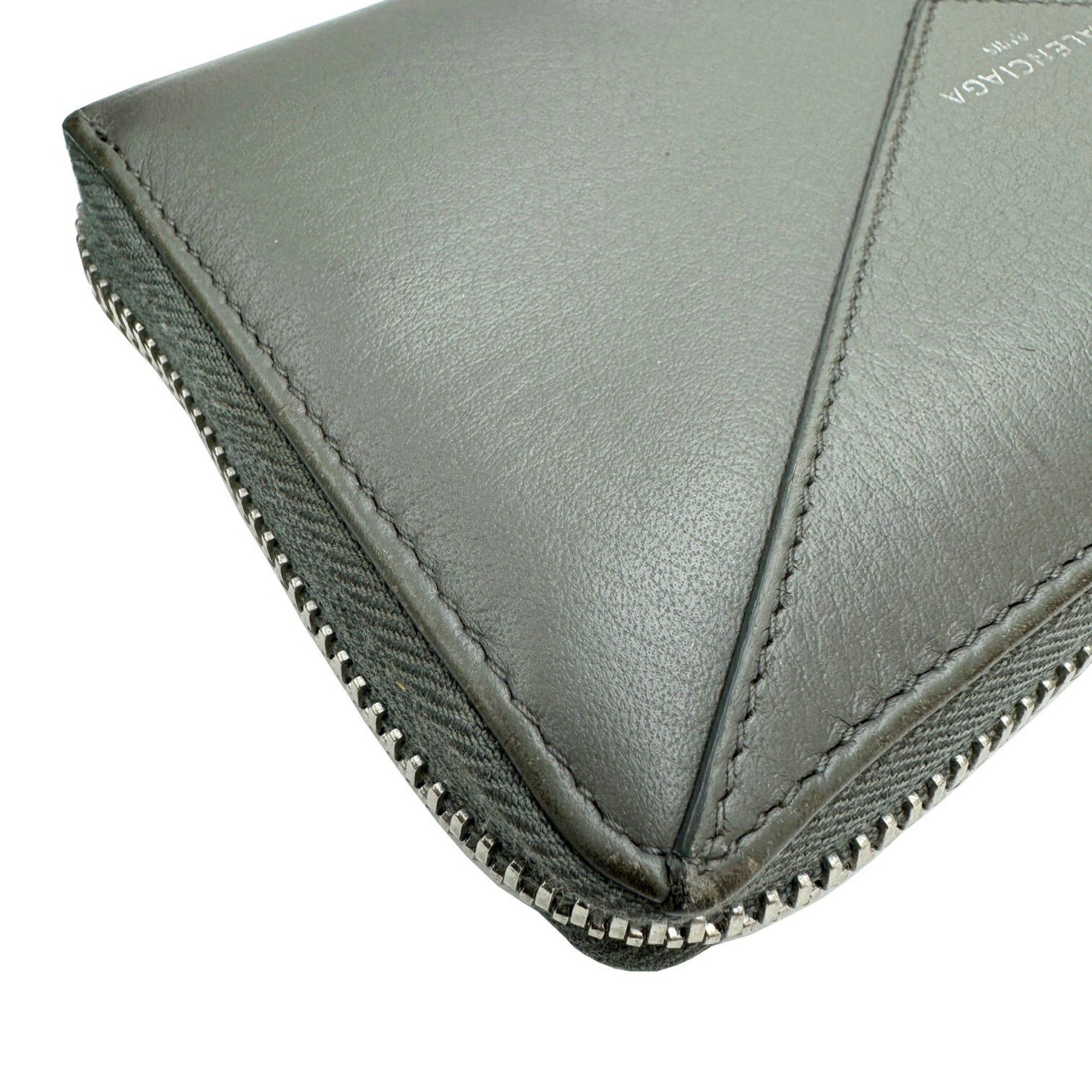 Balenciaga Gray Leather Long Wallet (Bi-Fold)
