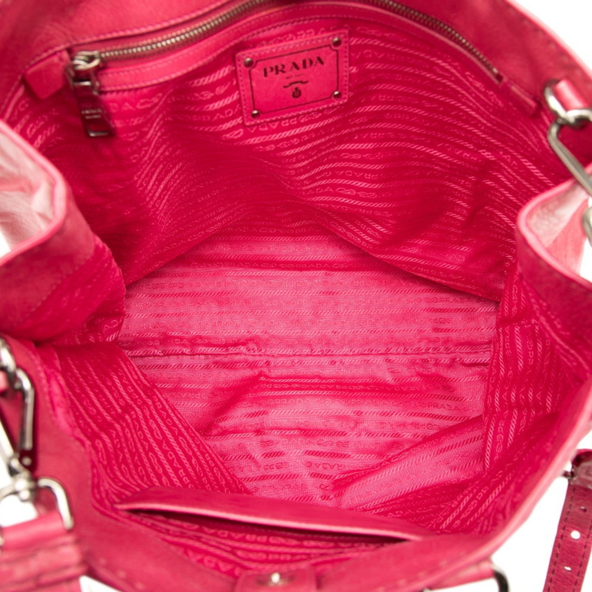 Prada Pink Leather Handbag Shoulder Bag