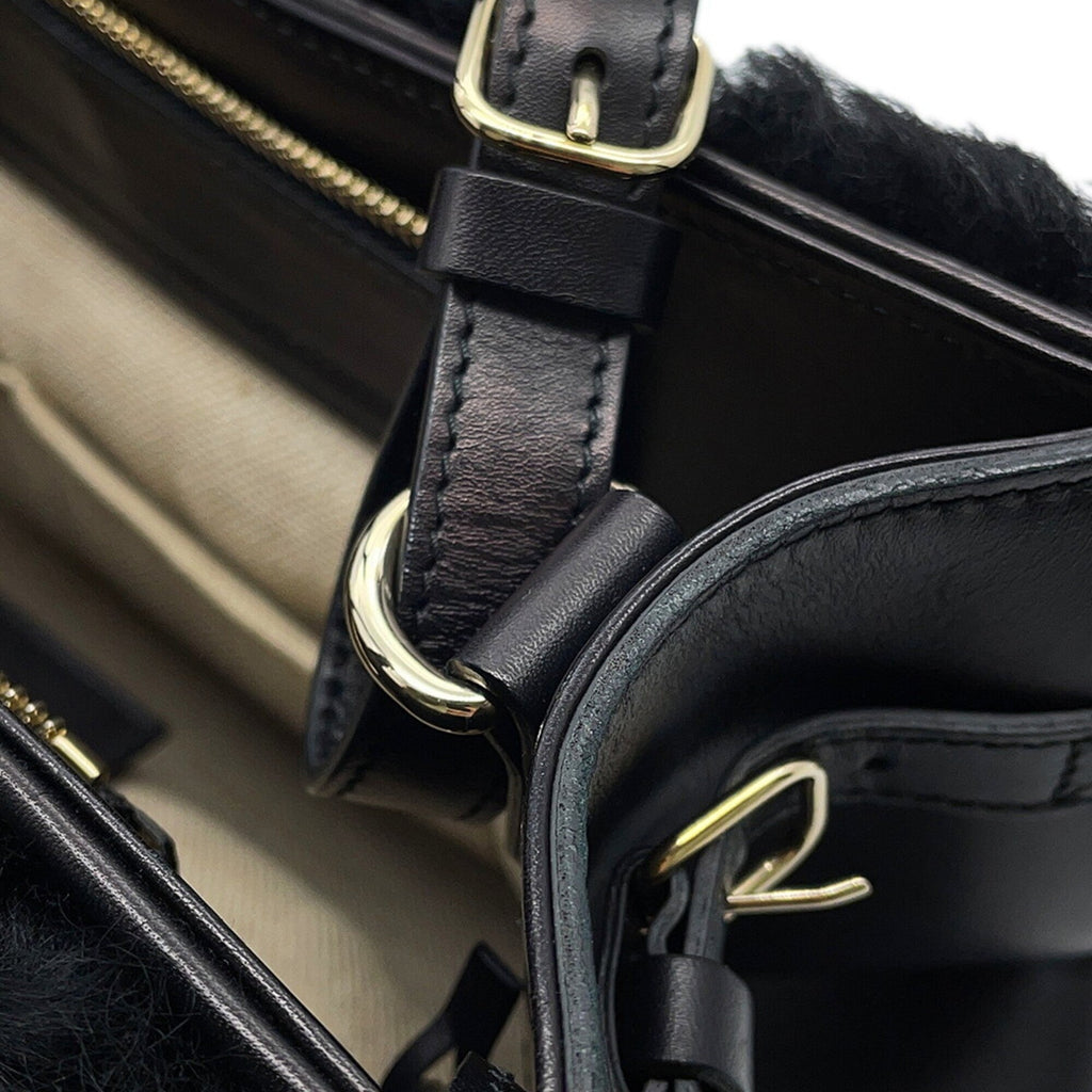 Balenciaga Black Fur Handbag Shoulder