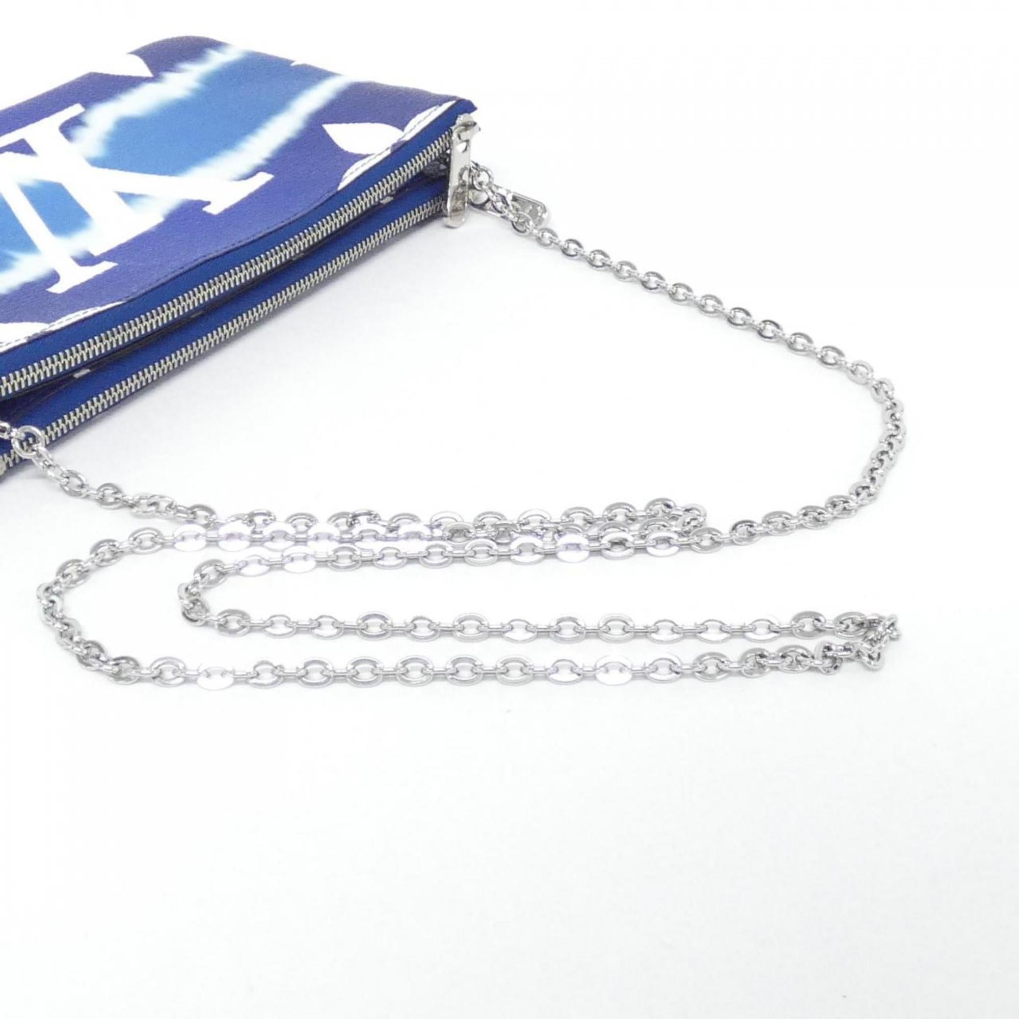 Louis Vuitton Blue White Coated Canvas Pochette Shoulder Bag