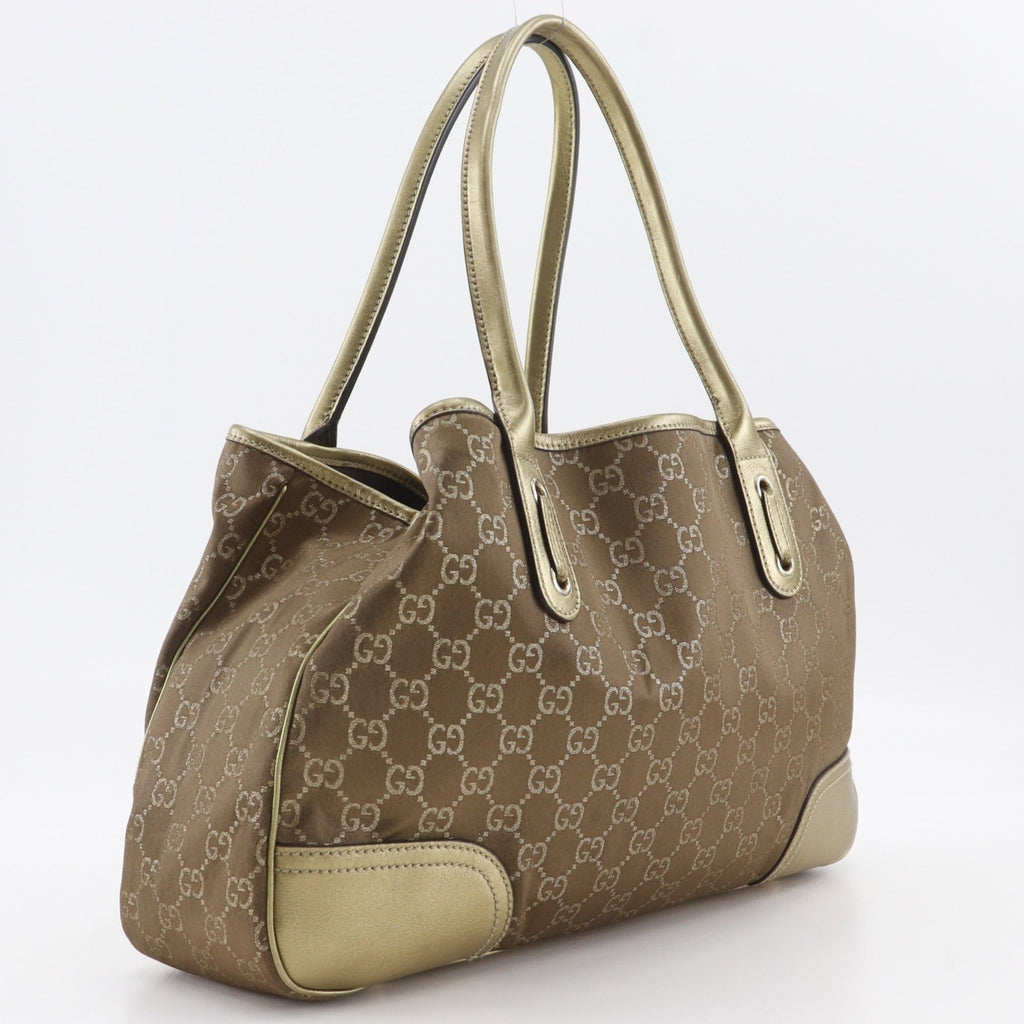 Gucci Gold Gg Canvas Tote Bag (Pre-Owned)