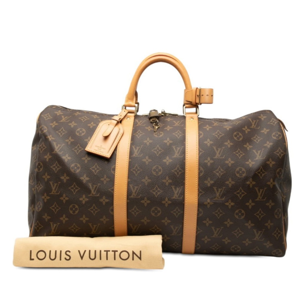 Louis Vuitton Brown Pvc Leather Boston Bag Handbag