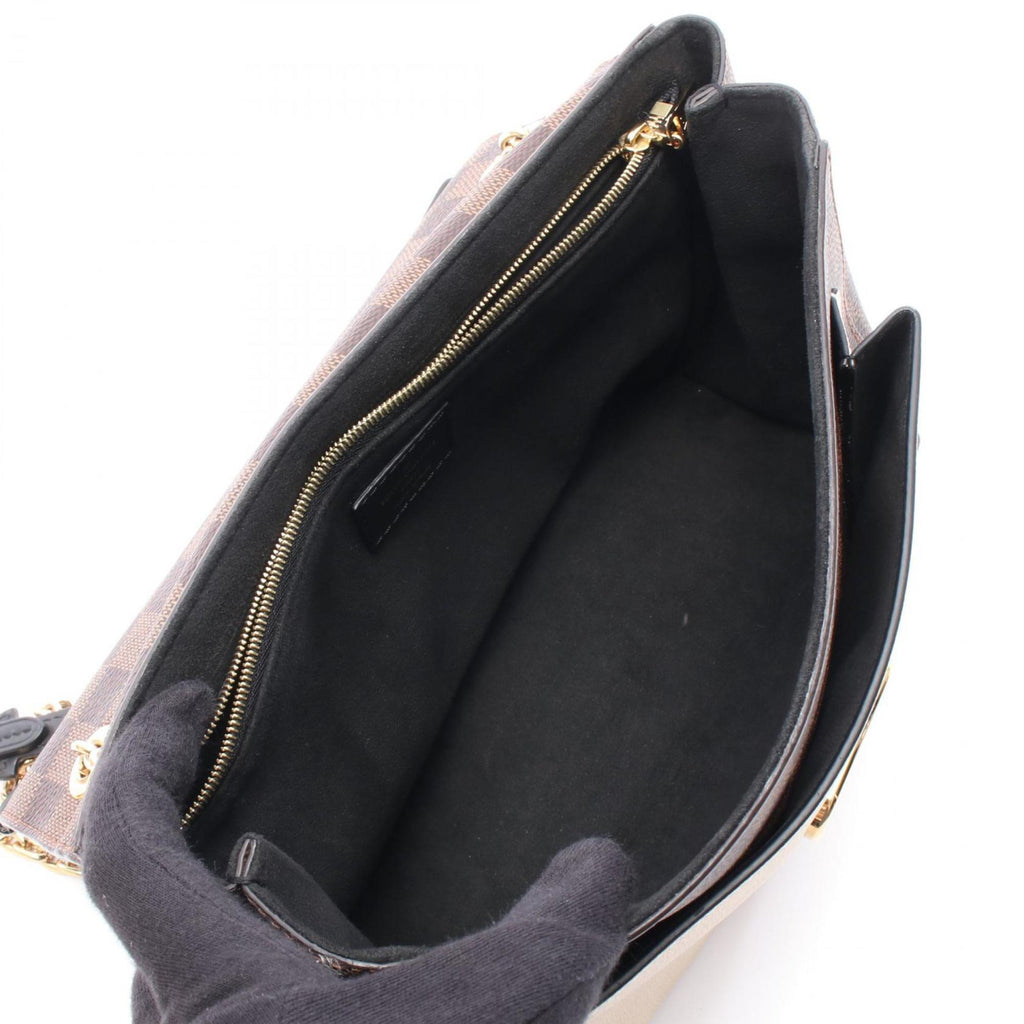 Louis Vuitton Black Brown Damier Canvas Ivory Coated Canvas Shoulder Bag