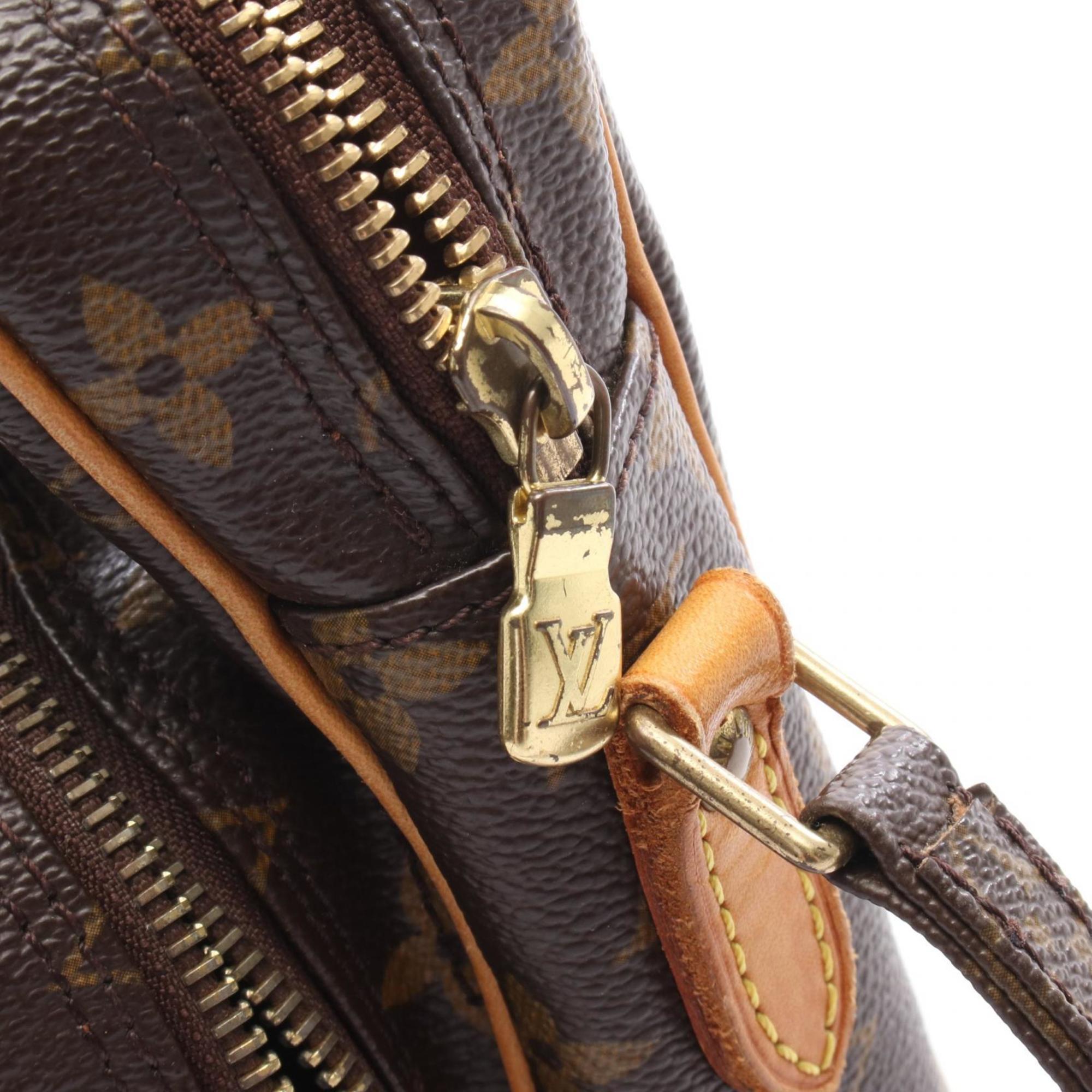 Louis Vuitton Brown Pvc Coated Canvas Leather Shoulder Bag