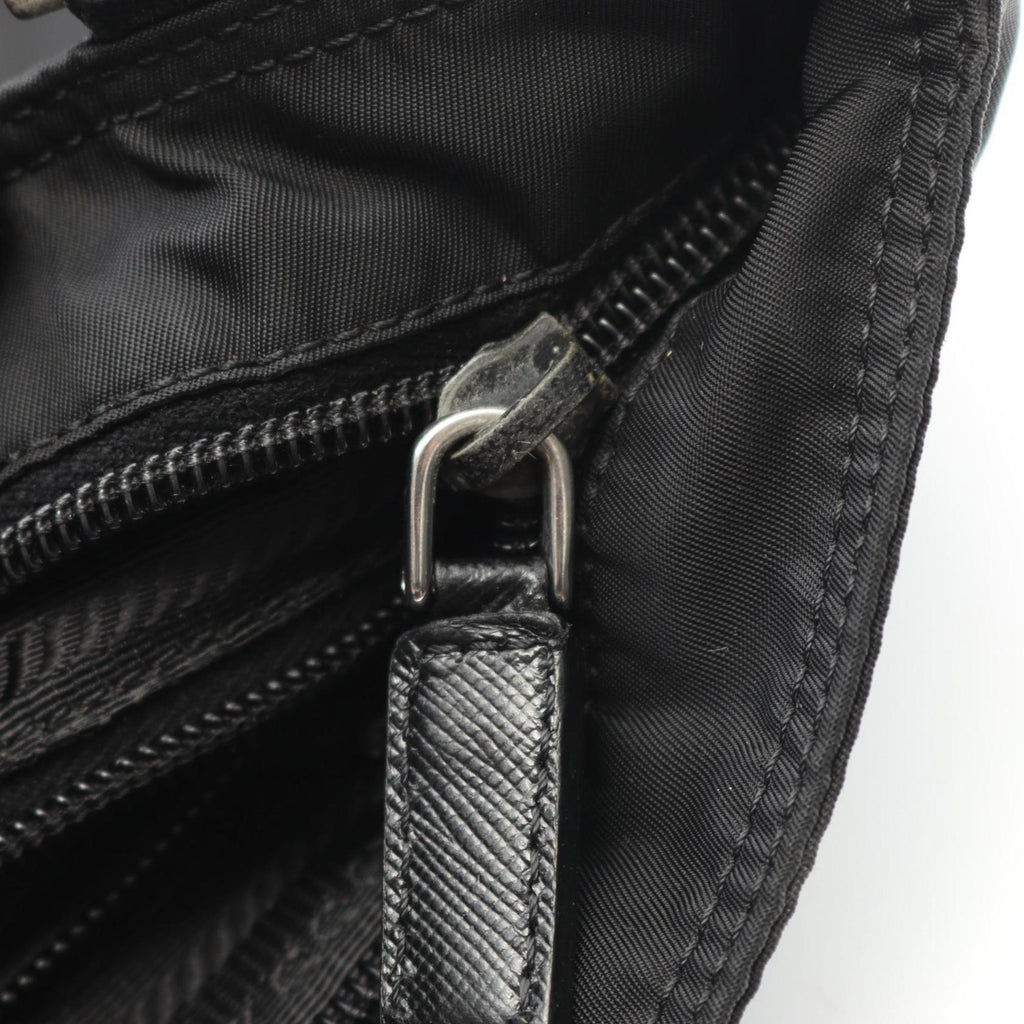 Prada Black Nylon Leather Shoulder Bag