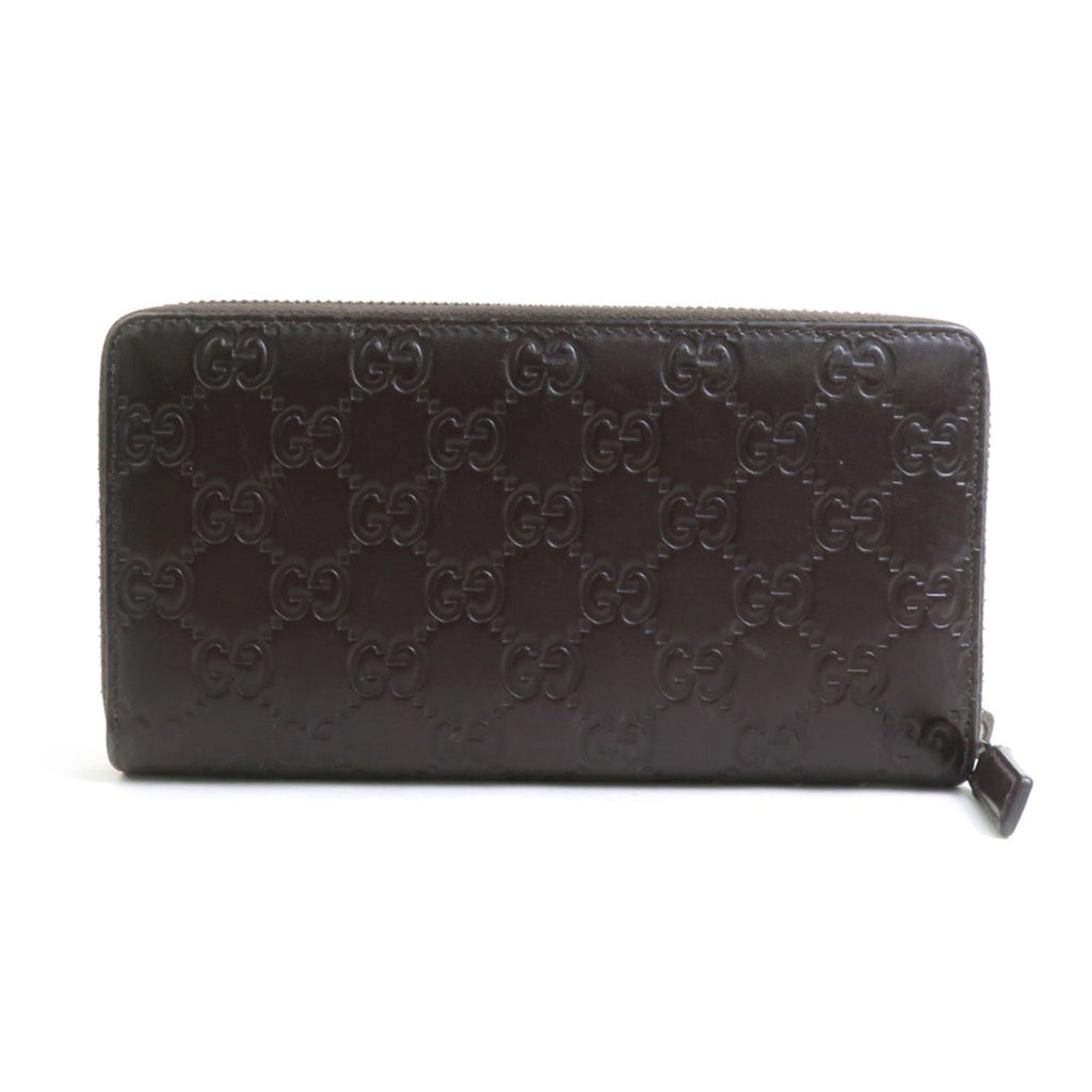 Gucci Dark Brown Leather Long Wallet (Bi-Fold) (Pre-Owned)