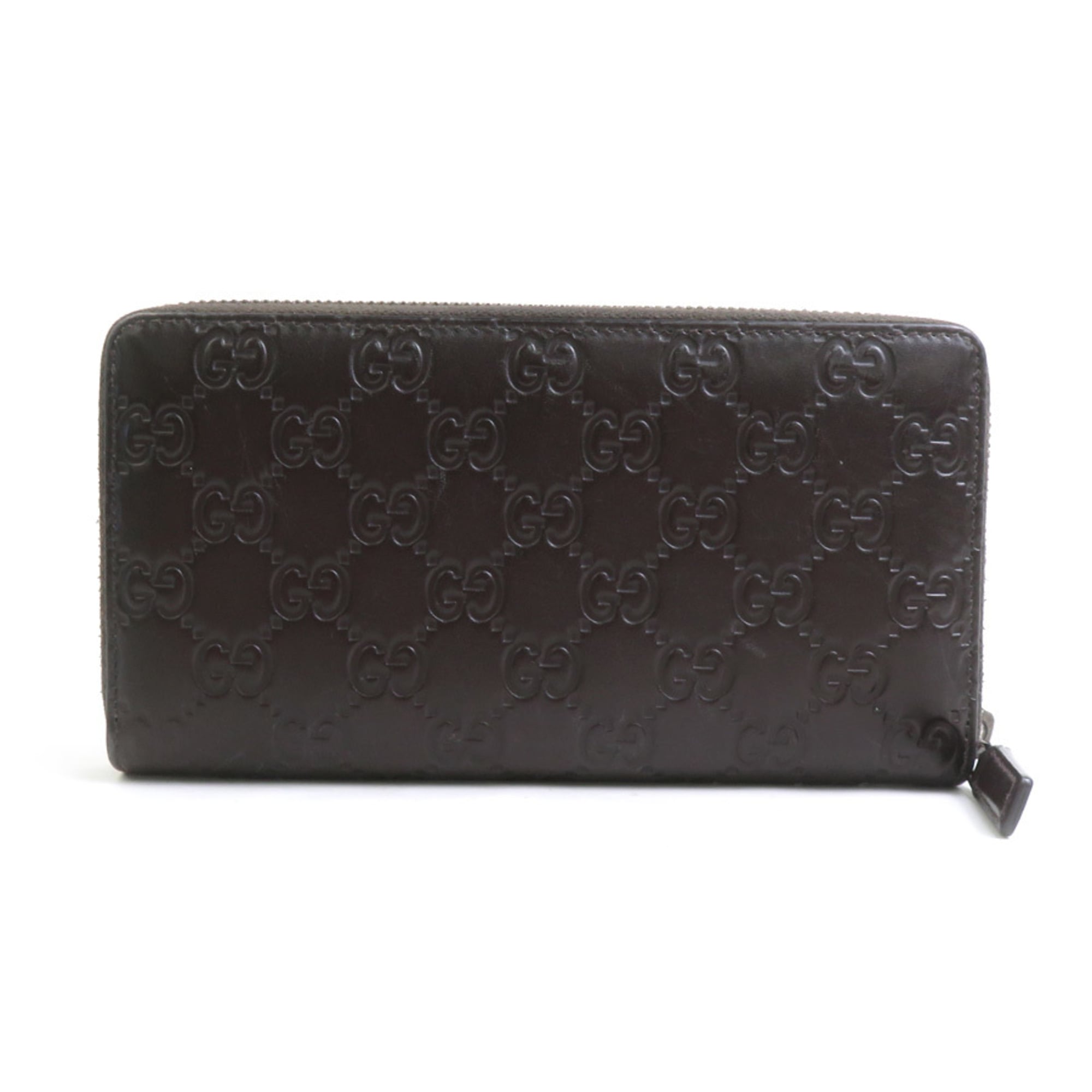 Gucci Dark Brown Leather Long Wallet (Bi-Fold) (Pre-Owned)