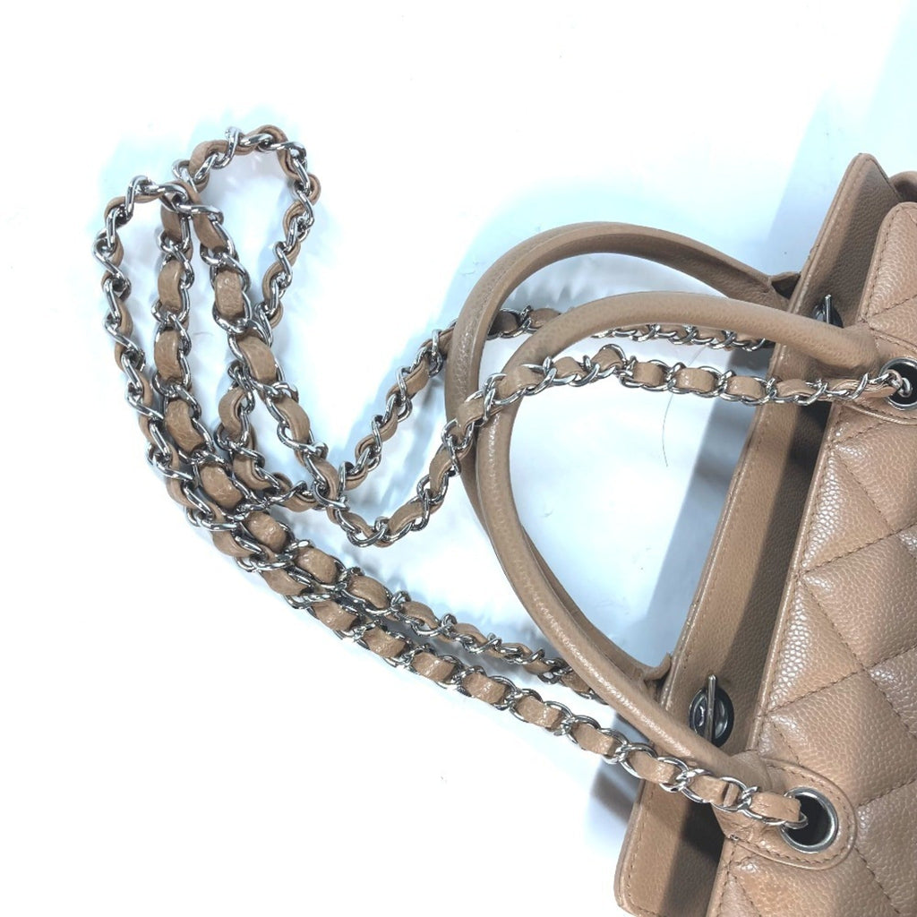 Chanel Beige Grained Calfskin Shoulder Bag Tote Bag
