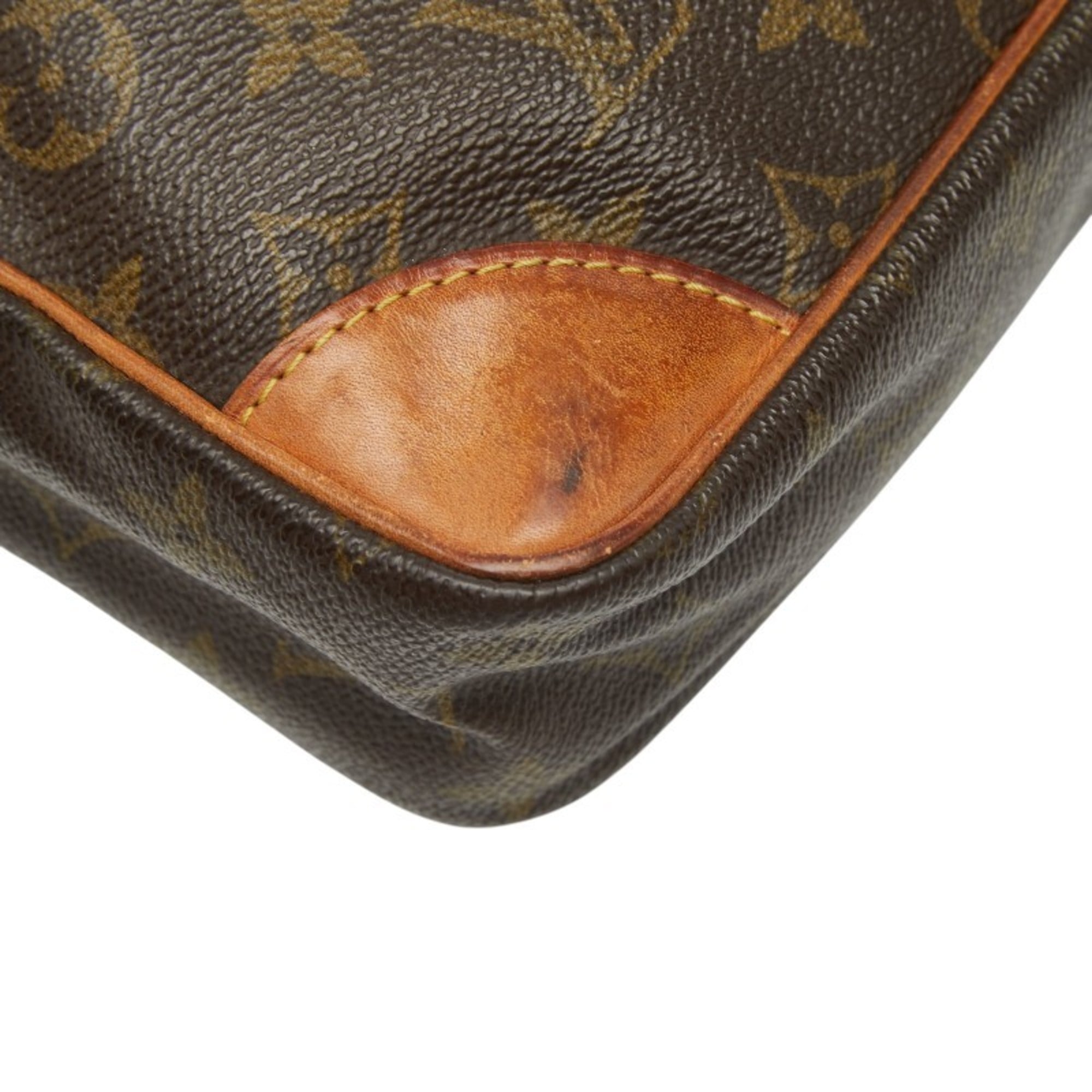 Louis Vuitton Brown Pvc Leather Clutch Bag